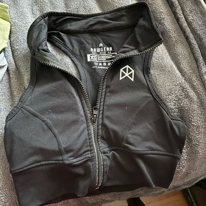 Women's Black Zip-Up Top